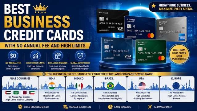 Best Business Credit Cards with No Annual Fee and High Limits